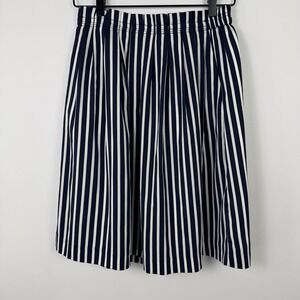 J Crew Mercantile Navy White Striped Skirt Womens Size 6 Nautical A Line